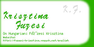 krisztina fuzesi business card